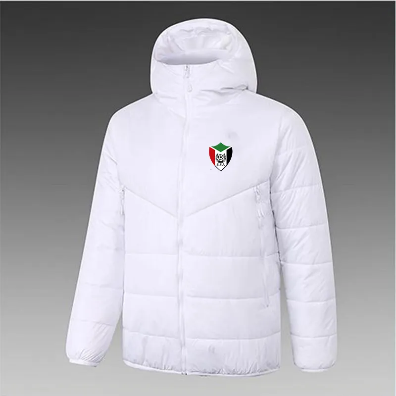 21-22 Sudan Herren-Daunen-Hoodie-Jacke, Winter-Freizeit-Sportmantel, voller Reißverschluss, Sport, warmes Outdoor-Sweatshirt, Logo individuell