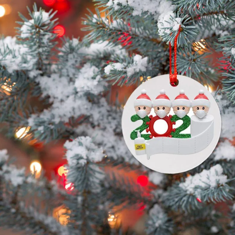 2020 Персонализированный карантин Рождественский орнамент Дни рождения вечеринка подарки подарки подарки DIY висящий рождественский орнамент дерево