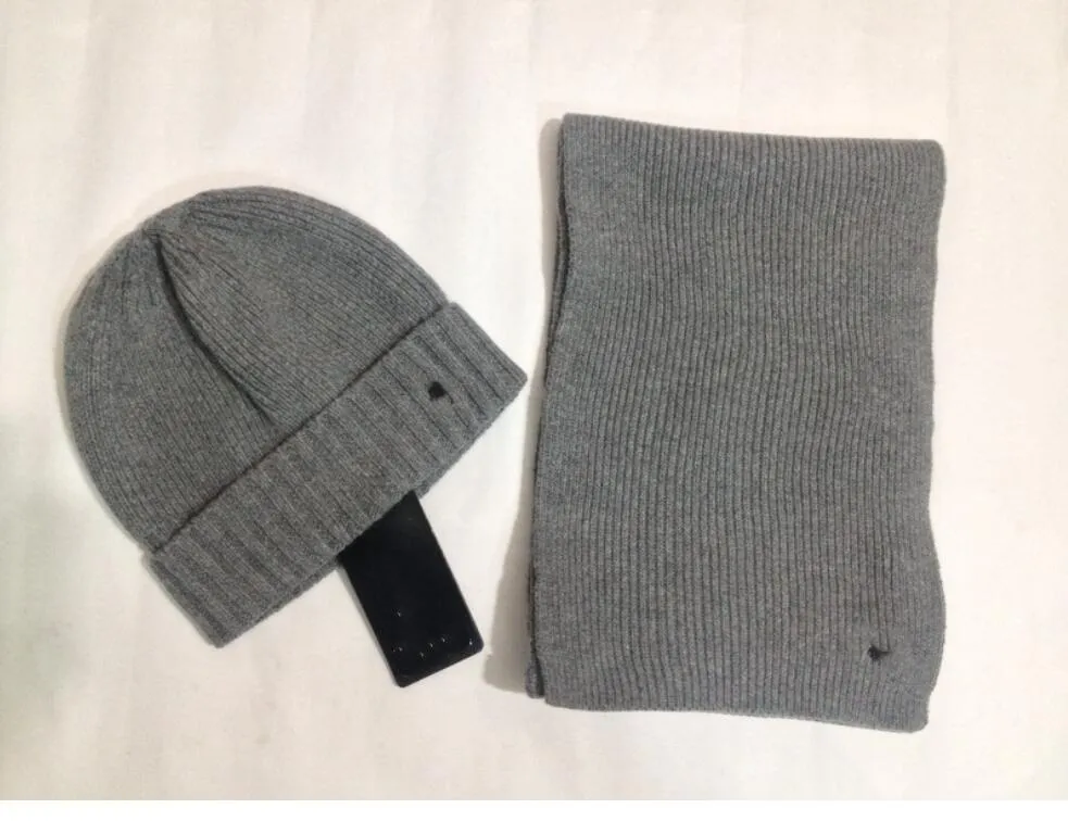 1set 가을 겨울 남자 비니 멋진 니트 모자 여자 뜨개질 모자 유니섹스 따뜻한 모자 클래식 모자 블랙 knitt ed hat + scarf