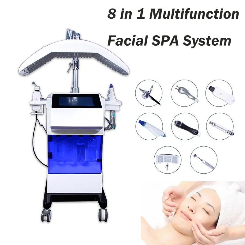 Novo diamante Microdermoabrasão da pele Rejuvenescimento Micro Dermaabrasion Máquina Facial Pene Cleaner PDT LED 7 Cor