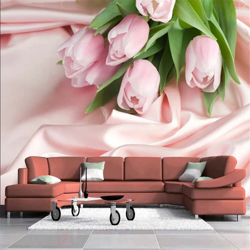 beibehang papier stéréoscopique rose rose rose tweetdrop fleur salon romantique chambre à coucher Papel de parede 3D mural papier peint