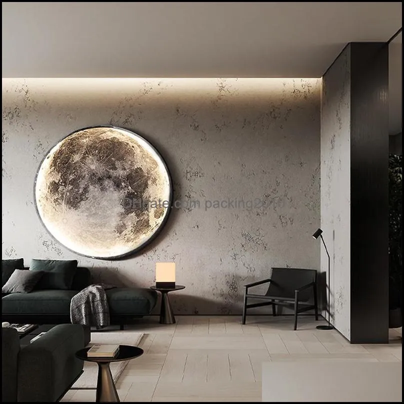 Wall Lamp Modern LED Moon Indoor Lighting For Bedroom Living Hall Room HOME Decoration Fixture Lights Decorate Lusters Lamps