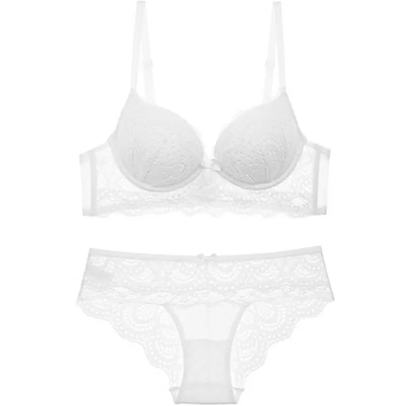 CINOON New Lace Lingerie Women Sexy Bra Set Push Up Bras Underwear Set 3/4  Cup Lingerie Set Embroidery Flowers Bras And Panties Y200708 From Luo02,  $18.67