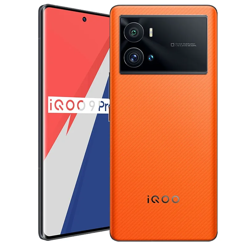 オリジナルvivo IQoo 9 Pro 5G携帯電話8GB RAM 256GB ROM OCTAコアSnapdragon 8 Gen 1 50MP NFC Android 6.78 "2K E5 Amoled Screen FingerPrint ID Face Wake Smart Cell Phone