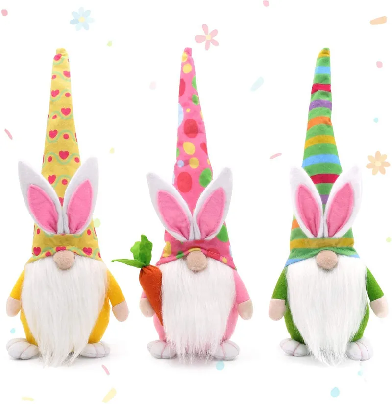 Pasen Bunny Gnome Decor Girl Room Pasen Nordic Zweedse Faceless Doll Pluche Dwerg Thuis Party Decoraties Kids Pasen Speelgoed