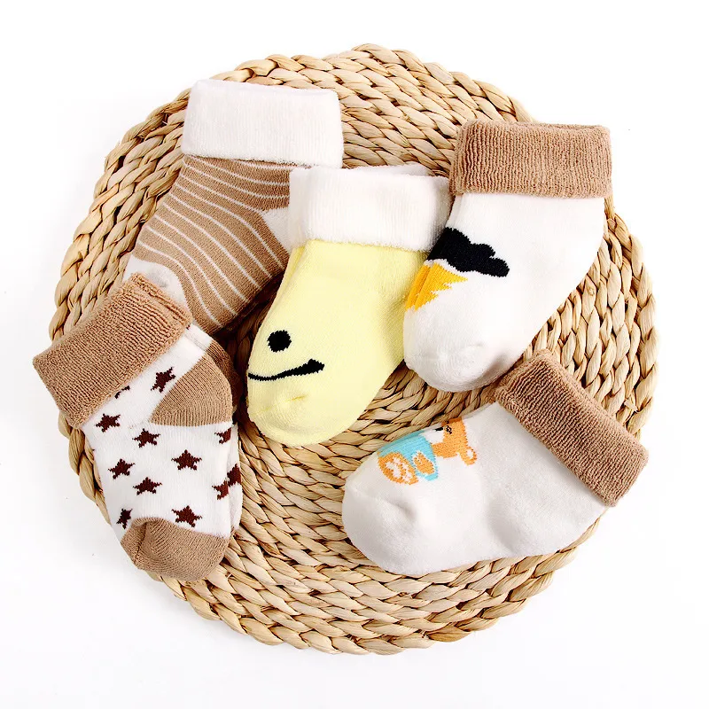 Bébé Chaussettes Hiver Épais Chaud Enfants Nouveau-nés Infant Looped Pile Tourné Bouche Infantile Coton Tube LJ200828