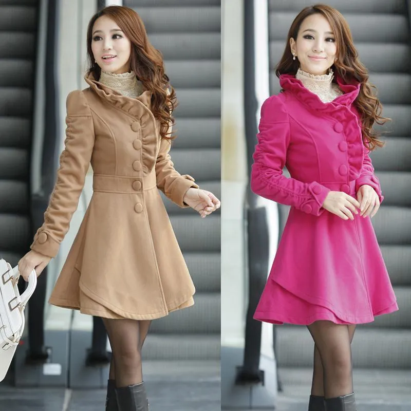 Pink wool coat plus size sales