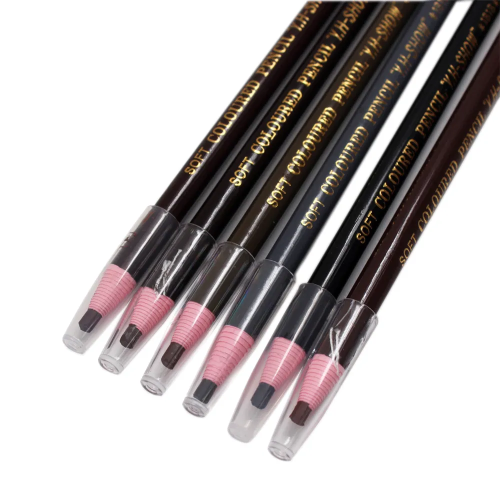 50Pcs Waterproof Eyebrow Pencil Free Cutting Natural Long Lasting Paint Black Brown Coffee Microblading Permanent Eyebrow Make Up