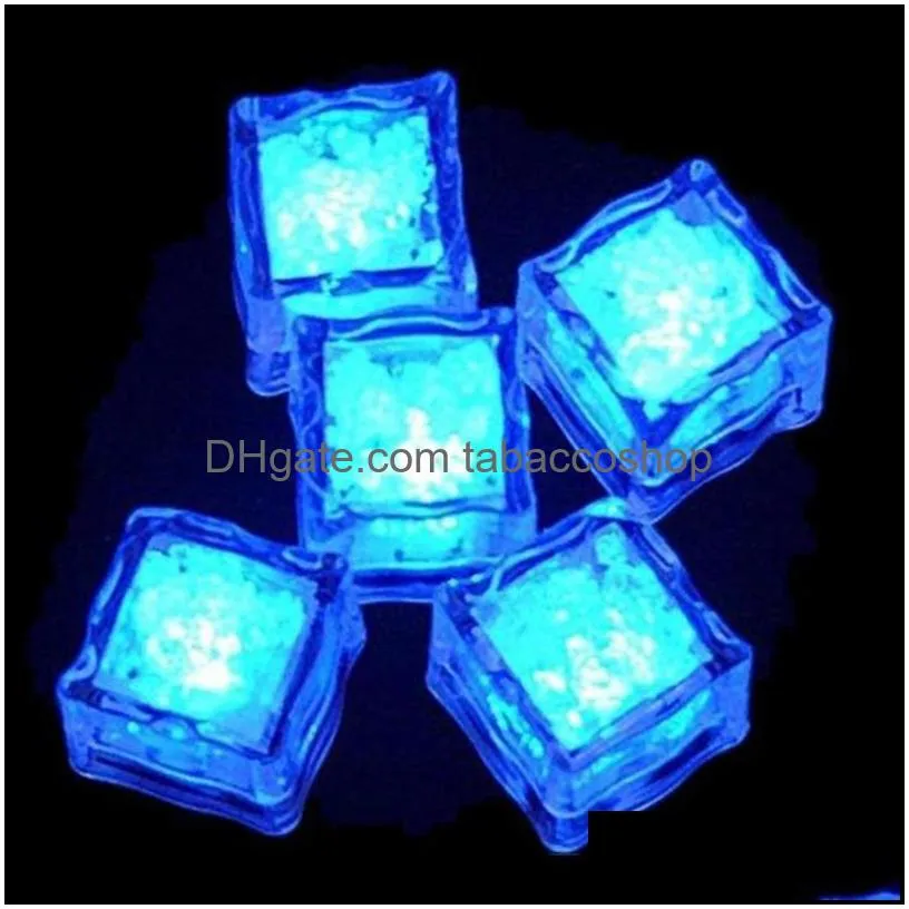LED Ice Cubes Bar Fast Slow Flash Auto Changing Crystal Cube Water-Actived Light-up 7 Color For Romantic Party Wedding Xmas Gift