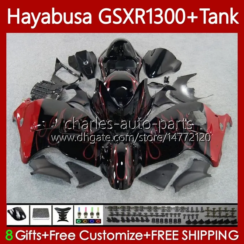 OEM Body + Tanque para Suzuki Hayabusa GSXR 1300CC GSXR-1300 1300 CC 1996 2007 74no.120 GSX-R1300 GSXR1300 96 97 98 99 00 01 GSX R1300 02 03 04 05 06 07 Kit de recinto chamas vermelhas