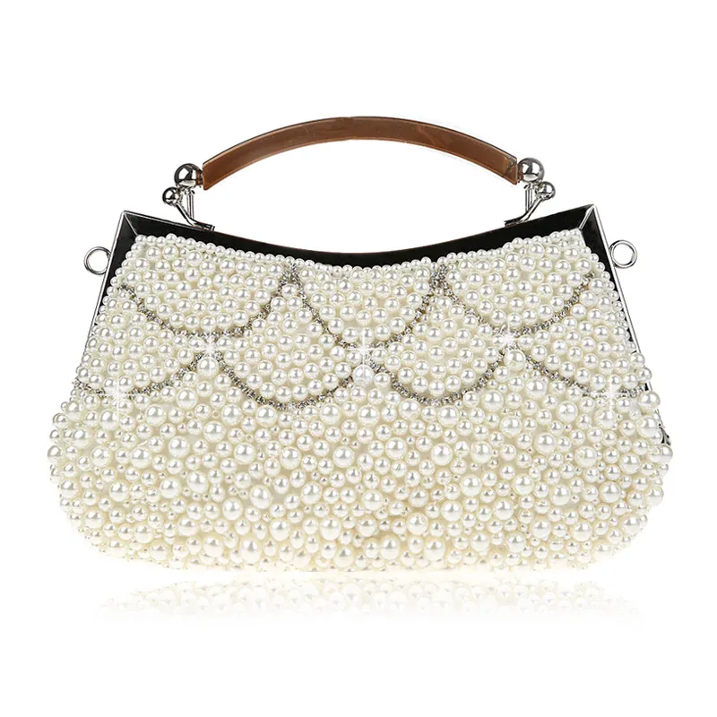 Hot sale-imitation pearls hand-beaded hand bag handbag retro cheongsam dress the bride wedding bag evening bag women shoulder handbag