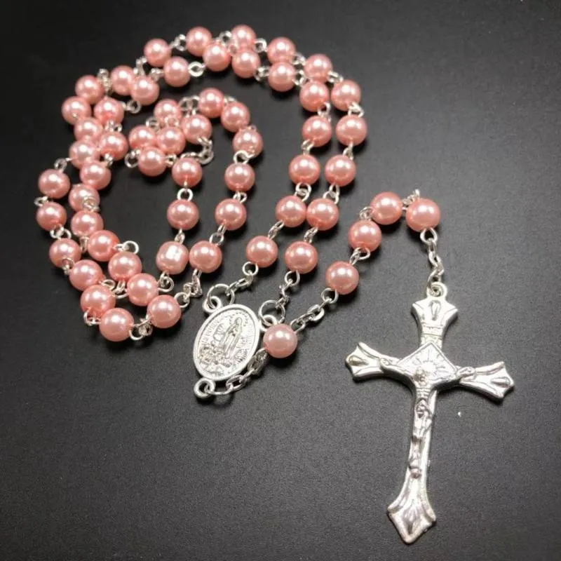 3pcs / pack 6mm Glass Pearl Bead Rosario, Pearl Rosary Rosa Blå Röd Vit Tillgänglig