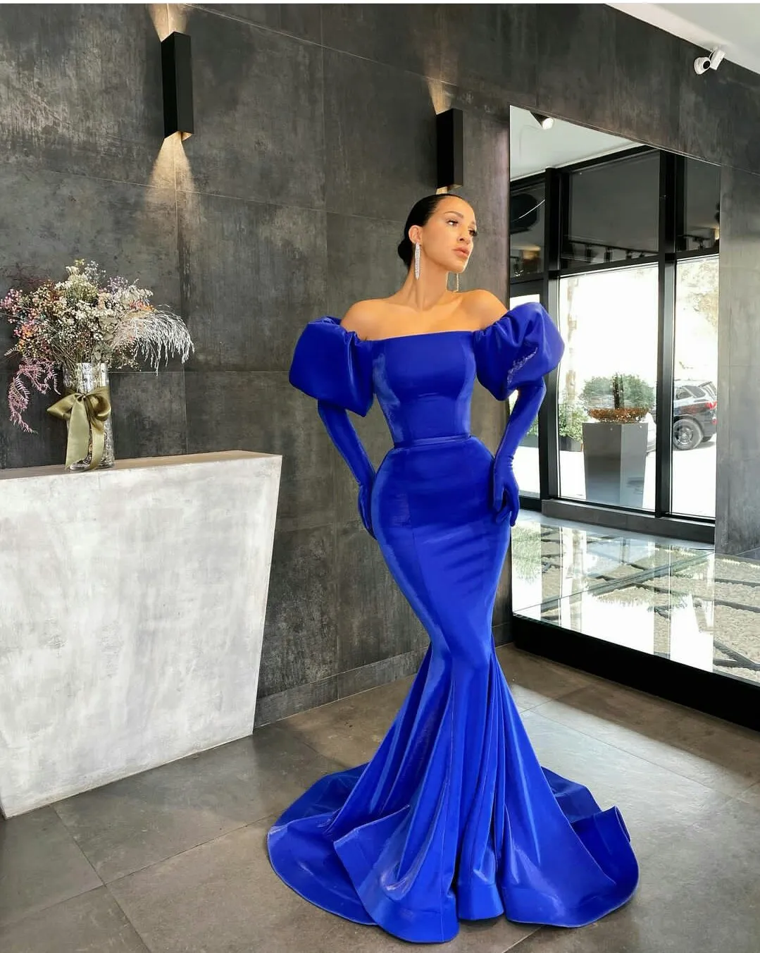 Mermaid dress royal blue cheap