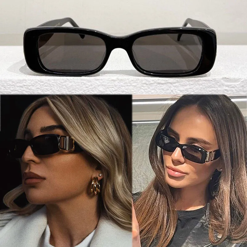 Womens Square Black Sunglasses 0096S Classic Small Frame Glasses Mens or Women Fashion Designer Sunglasses Travel Vacation UV400 Goggles Box Delivery