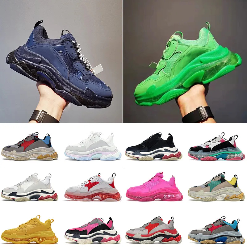 Originals Klassiska toppskor Designer Triple S 17FW Sneakers Skor Dam Herr Klar sula Svart Vit Röd Grön Plattform Paris Vintage Triple-S Lyx Jogging Bowling