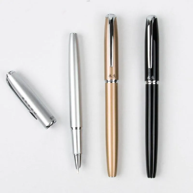 Wingsung Brand Metal Fountain Pen Studenci Office Pryweria luksusowy dodatkowy grzywna 0,38 mm Nib Caligrafii atrament Pens