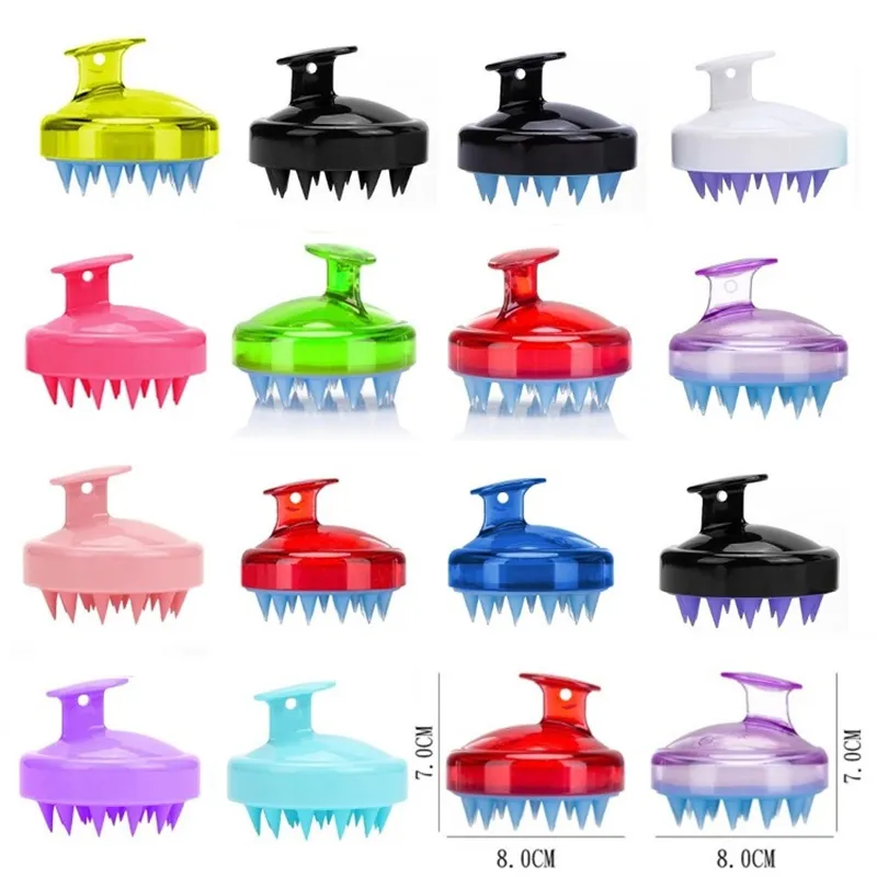 14 styles Massage Brush Bath Brushes Washing Hair Scalp Scrub Air Cushion Silicone Shampoo Combs Cleaning Bathroom Accessories by sea T9I001770