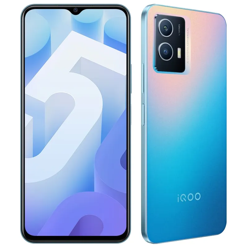 Telefono cellulare originale Vivo IQOO U5 5G 6 GB RAM 128 GB ROM Octa Core Snapdragon 695 Android 6,58 "LCD Ampio schermo intero 50 MP 5000 mAh ID impronta digitale Face Wake Smart Cellulare