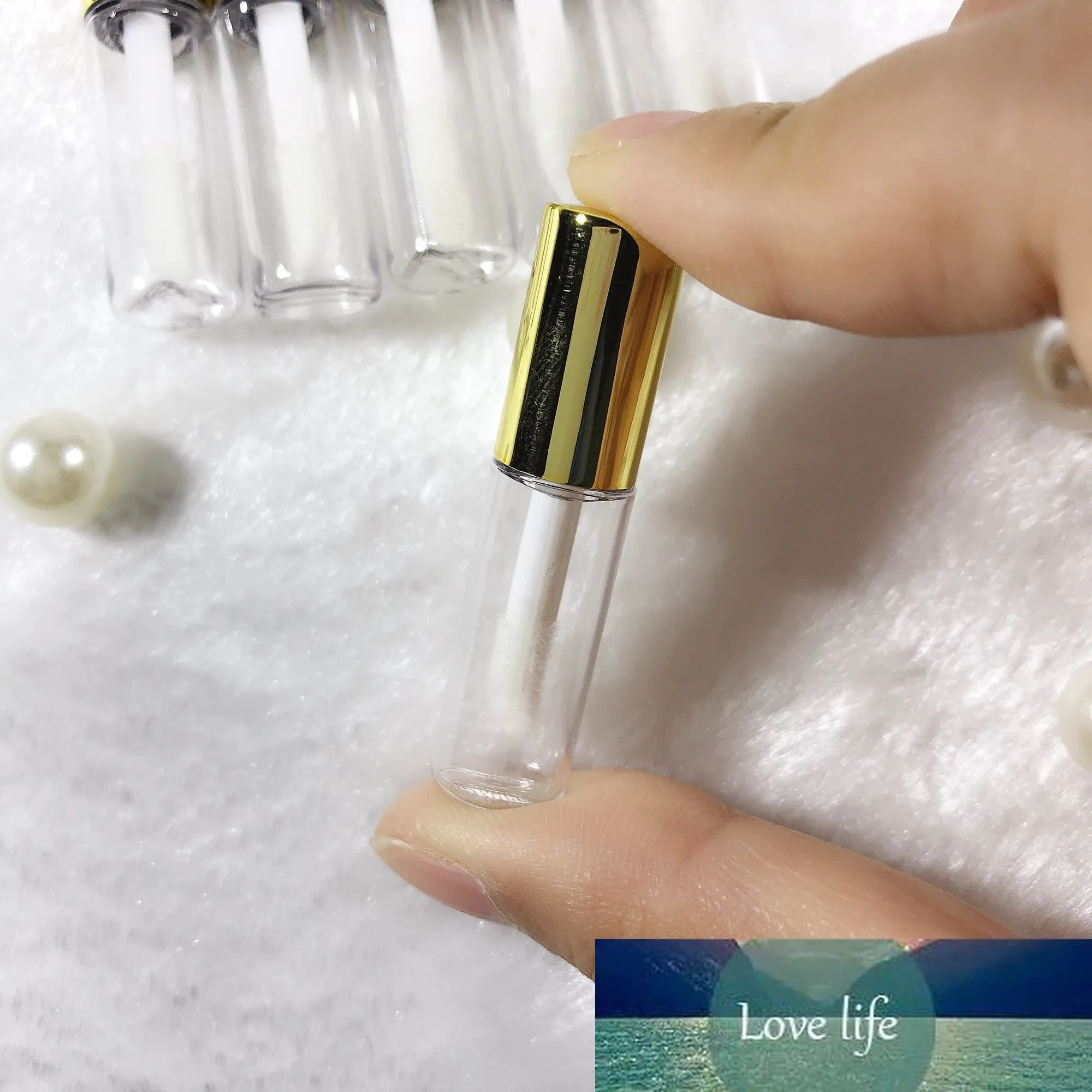 100 Uds nuevos tubos de brillo de labios de 1,2 ml tubo de esmalte de labios vacío, Mini viales de muestra transparentes oro, plata, tapa negra contenedor de embalaje DIY