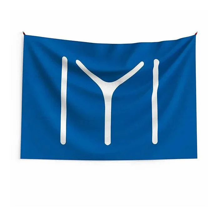 Kayi Flag IYI Flag 3x5 FT 90x150cm Dubbla sömmar 100D Polyester Festival Present inomhus Utomhus Tryckt Hot selling