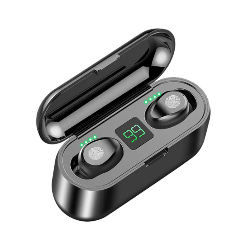 Original F9 5.0 TWS Bluetooth Earphones Wireless Headphones 9D Stereo Earphone Waterproof Sports Headset In ear Earbuds Fast DHL