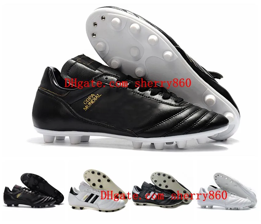 2021 Mens Soccer Shoes Copa Mundial FG- (svart/vit) Cleats de Football Boots Scarpe Calcio