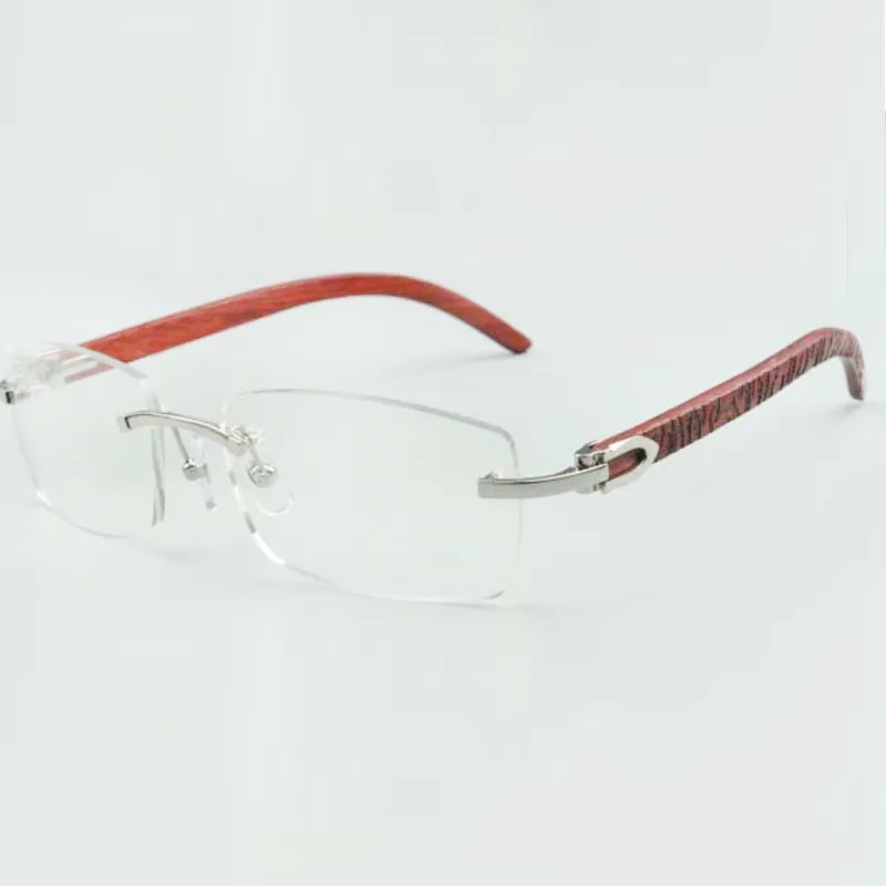 Unisex Tiger Wooden Legs Plain Rimless Prescription Glasses With