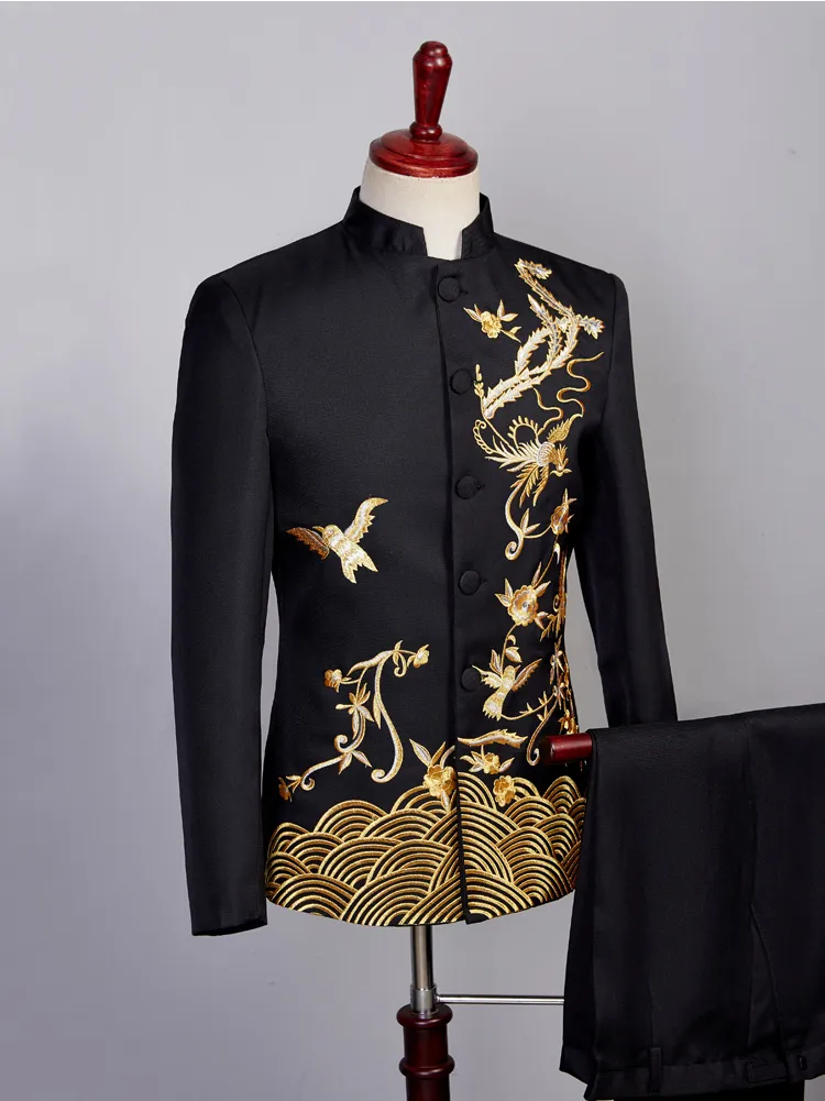 Vintage Chinese Tunic jodhpuri suit for men with Embroidery Vintage Chinese Tunic jodhpuri suit for men with Embroidery