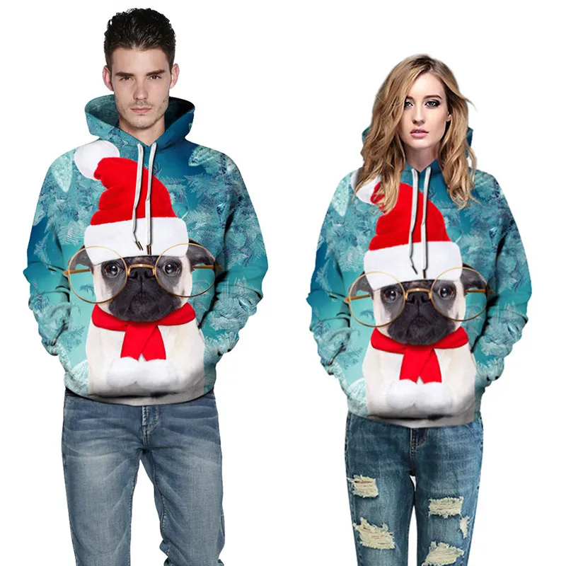 Fashion-harajuku preto gato natal 3d impressão digital streetwear mens suéter hip hop mulheres puxar casal de camisola de natal