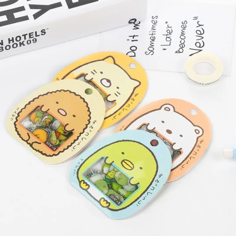 KAWAII Sumikko Gurashi يوميات تسمية ملصقات حزمة الديكور موبايل بولي كلوريد الفينيل ملصقات سكرابوكينغ اليدويه ملصقات إسكولار Papelaria LX3967