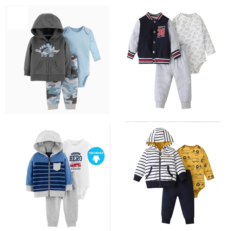 baby boy set long sleeve letter jacket+romper+pant newborn baby girl clothing 2020 fall winter outfit unisex new born clothes