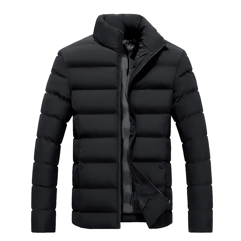 Mode-veste d'hiver hommes vêtements 2020 mode col montant solide couleurs Parka hommes rembourré Ultra-léger vestes et manteaux hiver Parkas