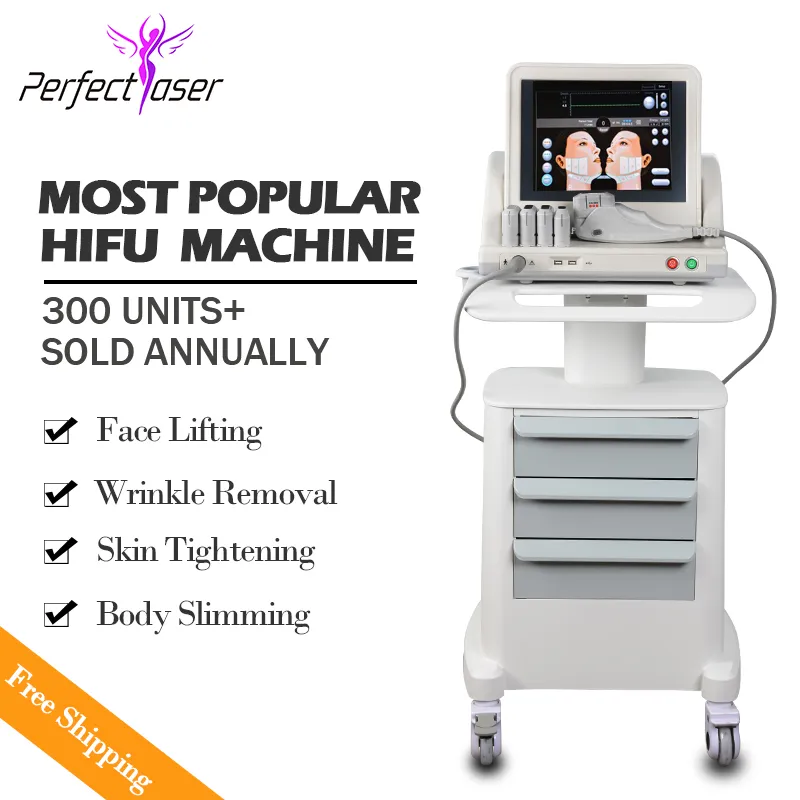 2022 Other Beauty Equipment skin care hifu high intensity focused ultrasound machine for deep facelift wrinkles removal with 5 cartridges 10000 shots