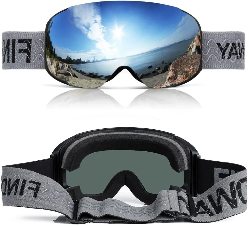 Findway Gafas de Esquí, Gafas Esqui Snowboard Nieve para Hombre Mujer OTG,  Lente Intercambiable Magnética,Anti Niebla Gafas de Esquiar Protección UV