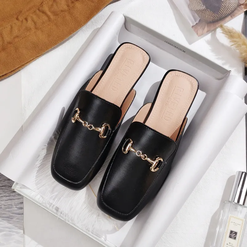 Senhoras Primavera e Verão New Baotou Semi-Slipper Sandálias Casuais Moda Outdoor Wear Size Mueller Sapatos X1020