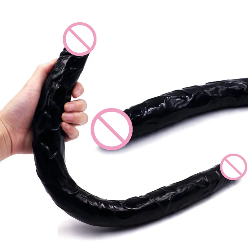 Godemichet Double Extrémité 44cm Rose - Silicone Réaliste, Pour Jeu Entre Partenaires