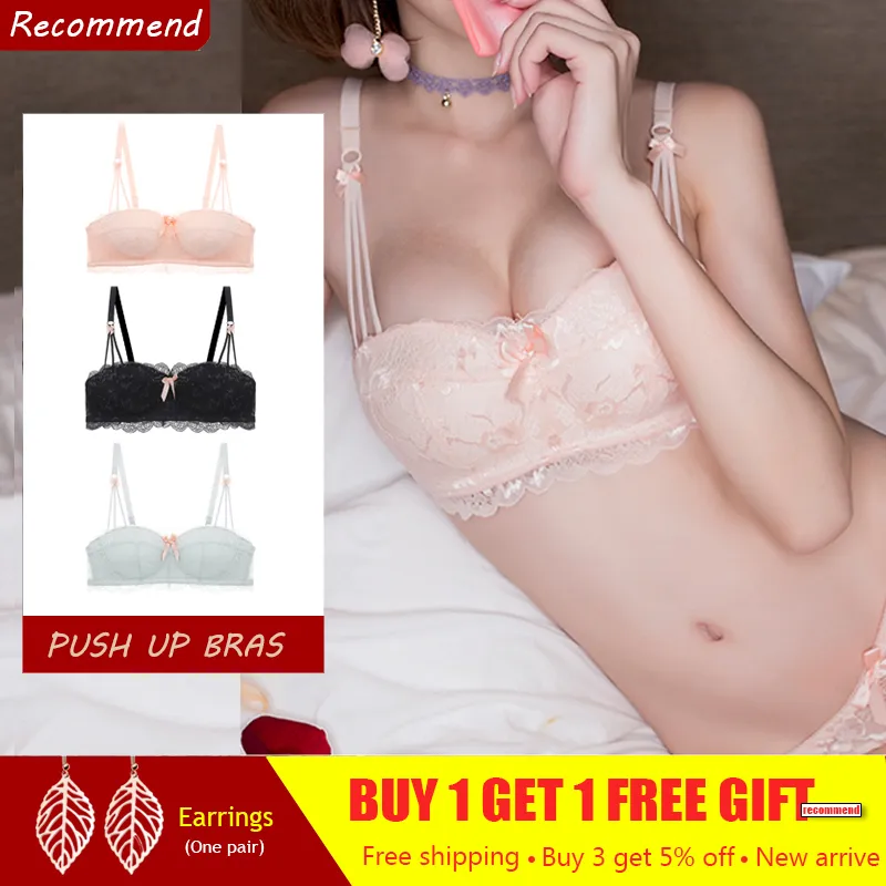Female Super Push Up Bra Sexy Lingerie Seamless Brassiere Lace Wireless  Womens Fancy Bra Sets For Small Breast Bralette Top LJ200821 From Luo02,  $10.92