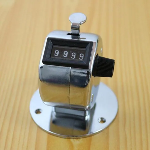 Free Shipping+Wholesale 4 Digit Number Clicker Golf Hand Held Tally Counter With Plastic Base