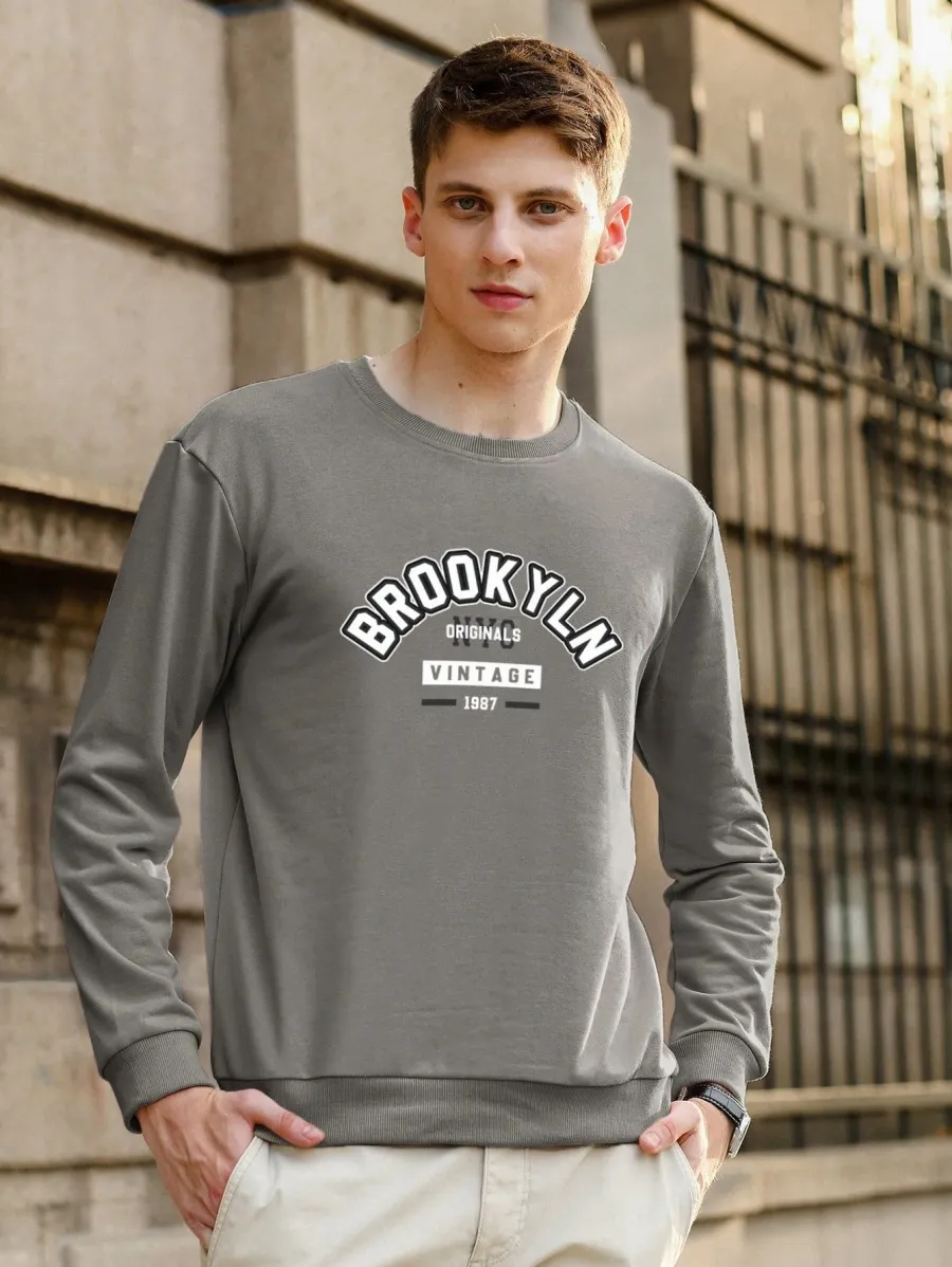 men letter graphic sweatshirt