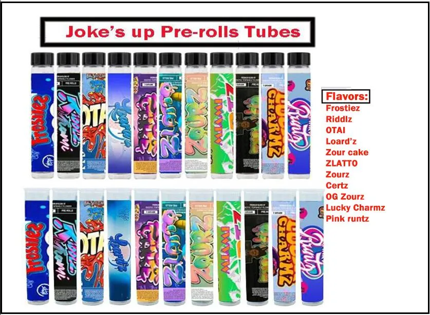 1 грамм PRROLL Pre-Roll Joke's UP Runtz Pre-Rolls Trucs Упаковочные стеклянные трубки Jokesup Lucky Charmz Dankwoods Pre Rolls