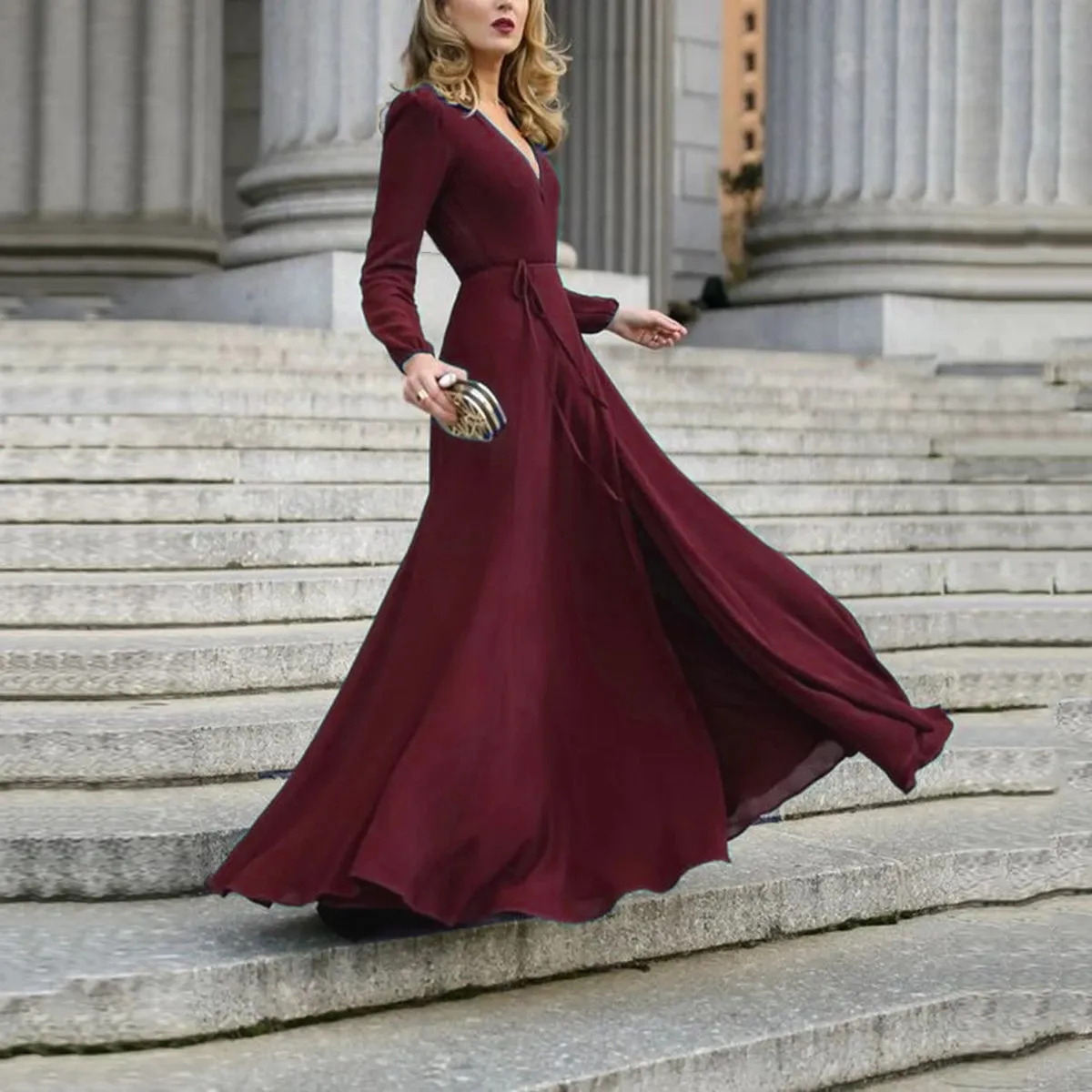 Casual Dresses Women V Neck Long Sleeve Maxi Dress... From Brielle68, $15.19 In Bulk | DHgate.Com Casual Dresses Women V Neck Long Sleeve Maxi Dress... From Brielle68, $15.19 In Bulk | DHgate.Com