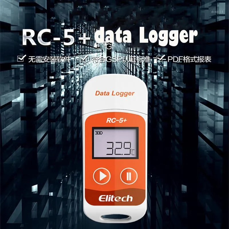 ELITECH USB Temperatury Data Rejestrator Czujnik temperatury Temp Recorder Recorder Termometro RC-5 + Dane cyfrowe Logger1