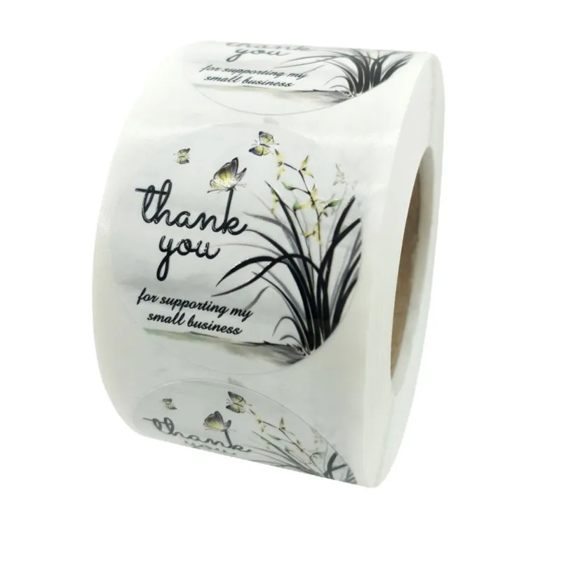 Flower Print Thank You For Supporting My Small Business Stickers Labels Christmas Gift Baking Decor 1.5inch 500pcs