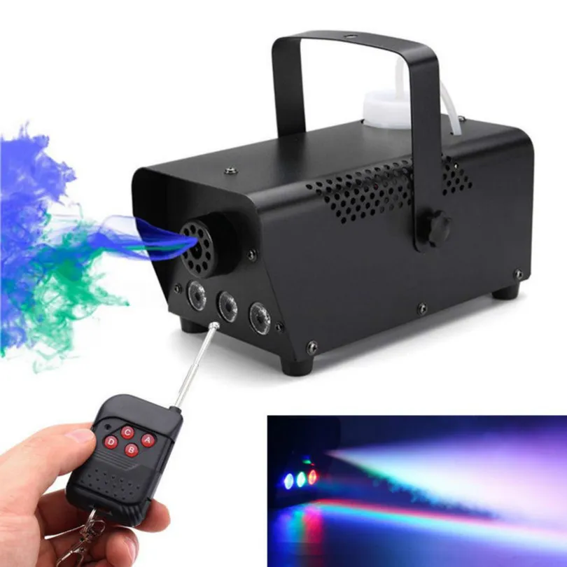 LED Stage Fog Machine verlichting disco kleurrijke rookmachine mini LED remote fogger ejector dj kerstfeest