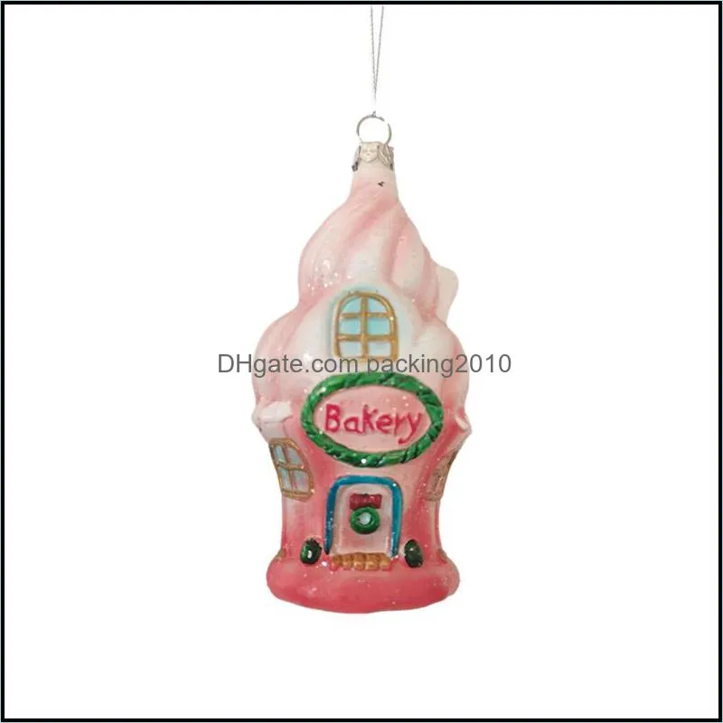 Christmas decorations scene layout ornament Small gift pendant Ice cream house