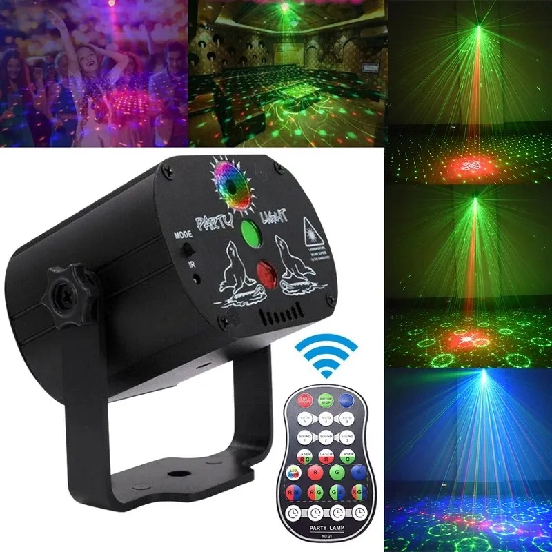 홈 파티 KTV DJ 댄스 플로어를위한 무료 배송 (60 개) 패턴 RGB LED 디스코 빛 5V의 USB 충전 RGB 레이저 프로젝터 램프 무대 조명 쇼