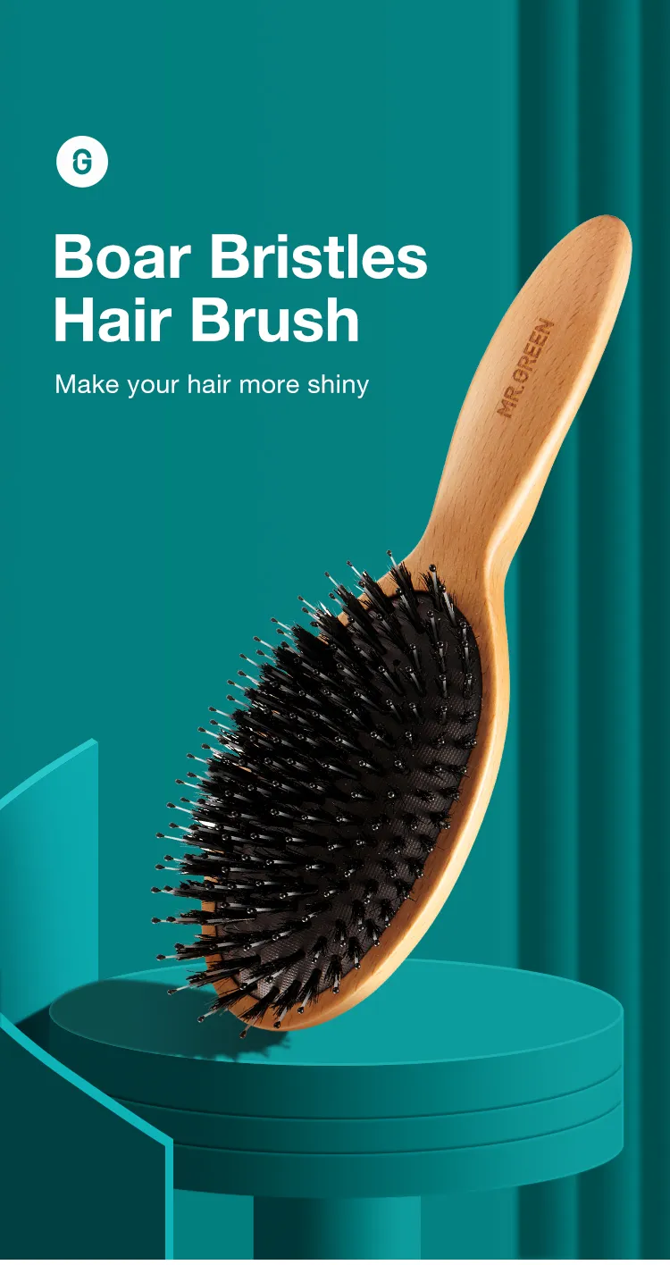 Hair Brush, Pocket Mini Travel Boar Bristle Hairbrush for Thick Thin Curly  Straight Long Short Wet Dry Hair for Men Women Kids for Smoothing  Detangling Massaging Adding Shine Small (Pack of 1)