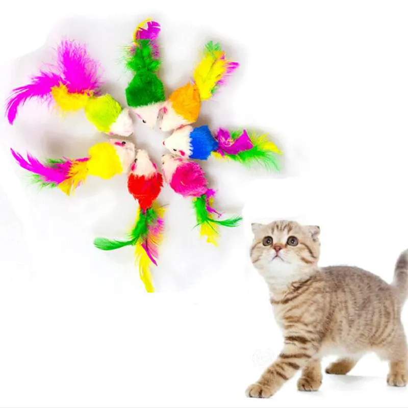 Jouets de chat coloré jolie souris pour chats chiens drôles amusants jouant contiennent des jouets de Catnip fournitures pour animaux de compagnie