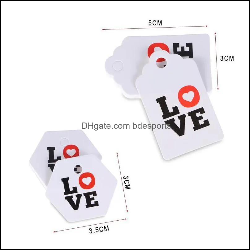 Christmas Decorations DIY Pendant Happy Valentine`s Day Kraft Paper Package Wrapping Hanging Label Gift Tags Thank You Handmade With