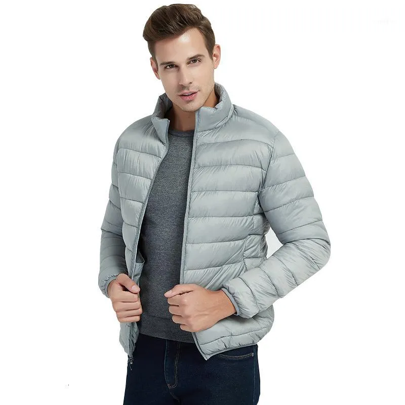 Зимняя куртка мужчины сверхлегкие стенды воротник пузырь парки мужские пальто теплого человека зимнее пальто высокого качества мужская одежда